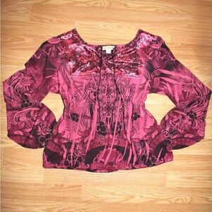 Live and Let Live Pink Patterned Blouse